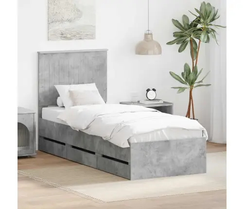 Lovos Rėmas Betono Pilka 75 X 190 Cm Inžinerinė Mediena