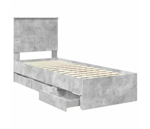 Lovos Rėmas Betono Pilka 75 X 190 Cm Inžinerinė Mediena