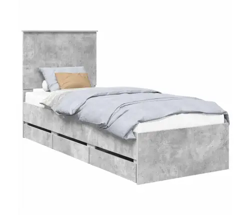 Lovos Rėmas Betono Pilka 75 X 190 Cm Inžinerinė Mediena