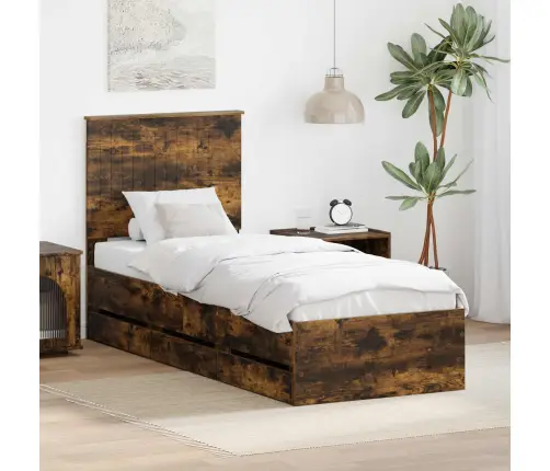 Voodi Raam Sahtliga Suitsetatud Tamm 75 X 190 Cm Inseneripuit