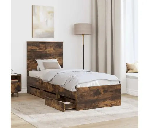 Voodi Raam Sahtliga Suitsetatud Tamm 75 X 190 Cm Inseneripuit