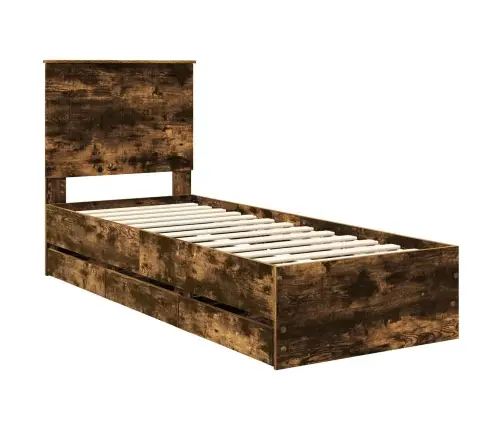 Voodi Raam Sahtliga Suitsetatud Tamm 75 X 190 Cm Inseneripuit