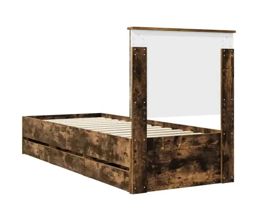 Voodi Raam Sahtliga Suitsetatud Tamm 75 X 190 Cm Inseneripuit