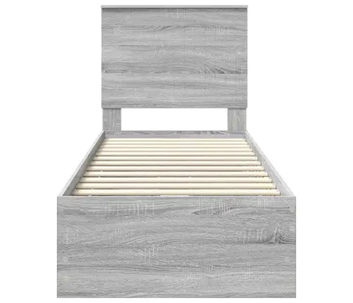 Gultas Rāmis Pelēks Sonoma 75 X 190 Cm Inženieru Koks Vidaxl