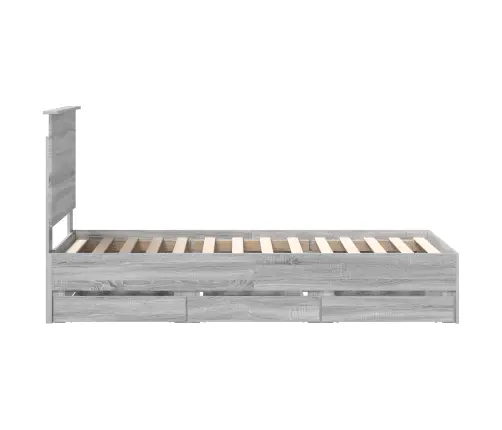 Gultas Rāmis Pelēks Sonoma 75 X 190 Cm Inženieru Koks Vidaxl