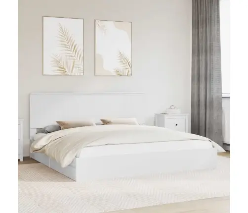 Glabāšanas Gulta Balts 200 X 200 Cm Inženierijas Koks Vidaxl