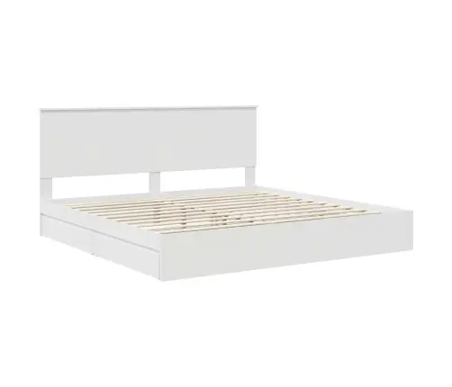 Glabāšanas Gulta Balts 200 X 200 Cm Inženierijas Koks Vidaxl