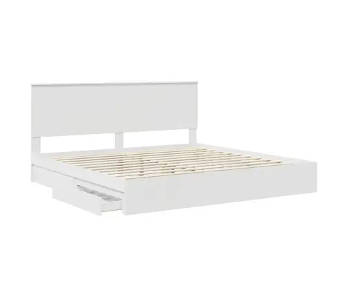 Glabāšanas Gulta Balts 200 X 200 Cm Inženierijas Koks Vidaxl