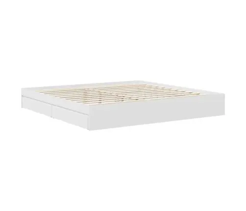 Glabāšanas Gulta Balts 200 X 200 Cm Inženierijas Koks Vidaxl