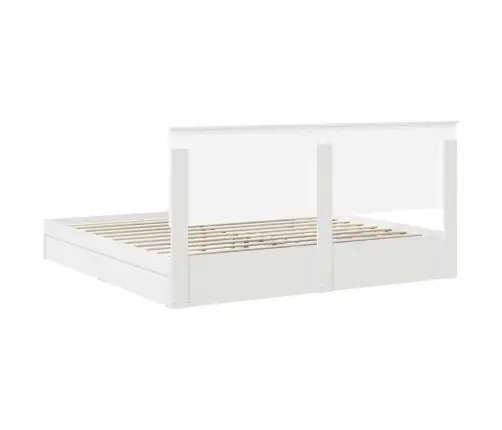 Glabāšanas Gulta Balts 200 X 200 Cm Inženierijas Koks Vidaxl