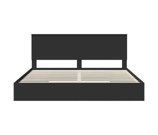 Glabāšanas Gulta Melna 200 X 200 Cm Inženierijas Koks Vidaxl