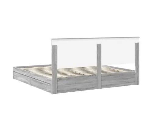 Glabāšanas Gulta Pelēks Sonoma 200 X 200 Cm Inženierijas Koks Vidaxl