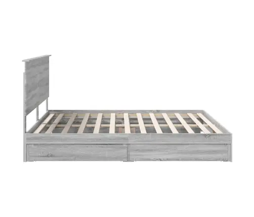 Glabāšanas Gulta Pelēks Sonoma 200 X 200 Cm Inženierijas Koks Vidaxl