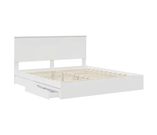 Saugos Lova Su Galvūgalio Balta 180 X 200 Cm Apdirbta Mediena