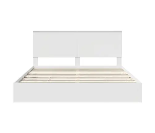 Saugos Lova Su Galvūgalio Balta 180 X 200 Cm Apdirbta Mediena