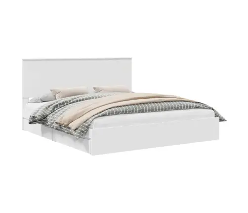 Saugos Lova Su Galvūgalio Balta 180 X 200 Cm Apdirbta Mediena