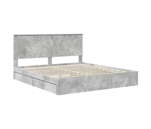 Glabāšanas Gulta Betona Pelēks 180 X 200 Cm Inženierijas Koks Vidaxl