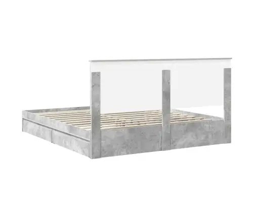 Glabāšanas Gulta Betona Pelēks 180 X 200 Cm Inženierijas Koks Vidaxl