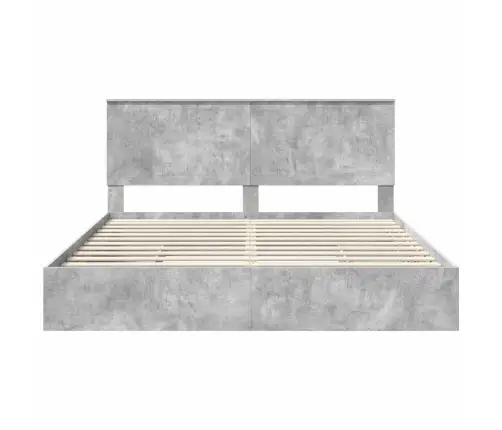 Glabāšanas Gulta Betona Pelēks 180 X 200 Cm Inženierijas Koks Vidaxl