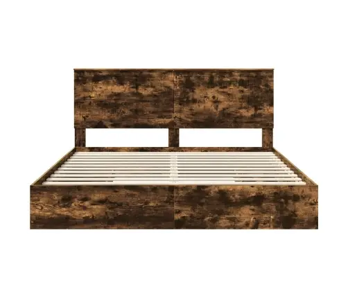 Saugos Lova Rūkyta Ąžuolas 180 X 200 Cm Apdirbta Mediena