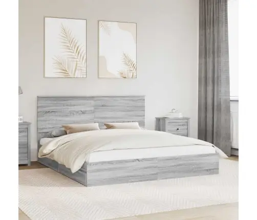 Glabāšanas Gulta Pelēks Sonoma 180 X 200 Cm Inženierijas Koks Vidaxl