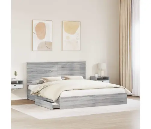 Glabāšanas Gulta Pelēks Sonoma 180 X 200 Cm Inženierijas Koks Vidaxl