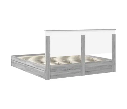 Glabāšanas Gulta Pelēks Sonoma 180 X 200 Cm Inženierijas Koks Vidaxl