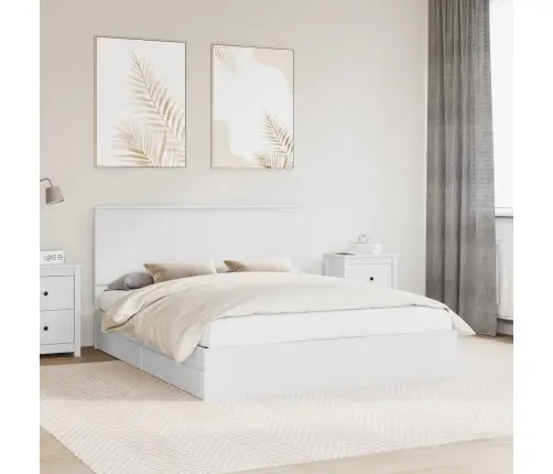 Glabāšanas Gulta Balts 160 X 200 Cm Inženierijas Koks Vidaxl