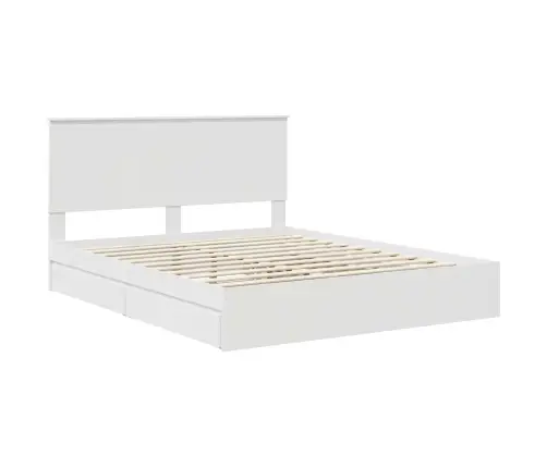 Glabāšanas Gulta Balts 160 X 200 Cm Inženierijas Koks Vidaxl