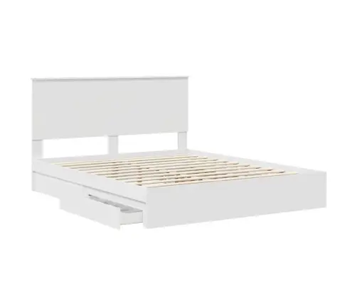 Glabāšanas Gulta Balts 160 X 200 Cm Inženierijas Koks Vidaxl