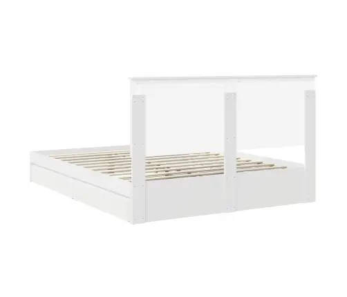 Glabāšanas Gulta Balts 160 X 200 Cm Inženierijas Koks Vidaxl