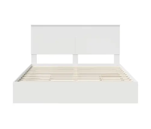 Glabāšanas Gulta Balts 160 X 200 Cm Inženierijas Koks Vidaxl