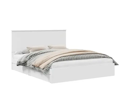 Glabāšanas Gulta Balts 160 X 200 Cm Inženierijas Koks Vidaxl