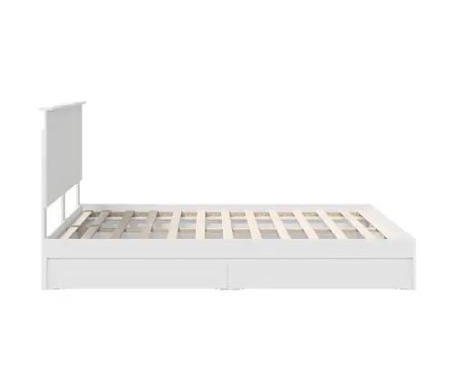 Glabāšanas Gulta Balts 160 X 200 Cm Inženierijas Koks Vidaxl