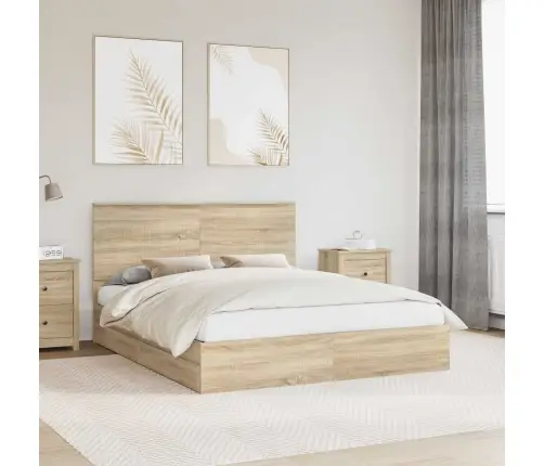 Laos Voodi Peaga Sahtliga Sonoma Tamm 160 X 200 Cm Tehispuit