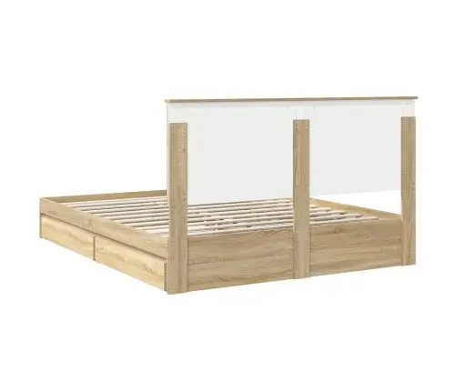 Laos Voodi Peaga Sahtliga Sonoma Tamm 160 X 200 Cm Tehispuit