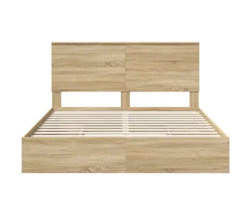 Laos Voodi Peaga Sahtliga Sonoma Tamm 160 X 200 Cm Tehispuit