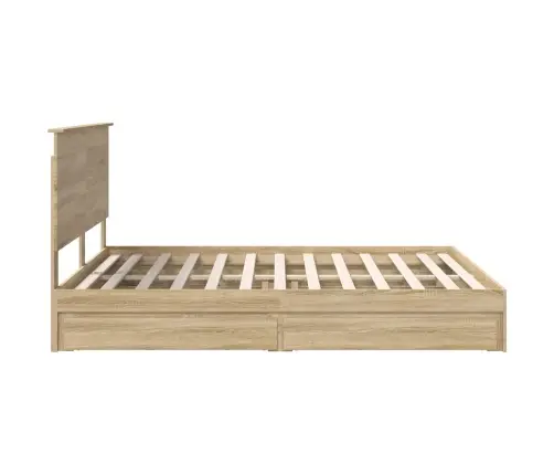 Laos Voodi Peaga Sahtliga Sonoma Tamm 160 X 200 Cm Tehispuit