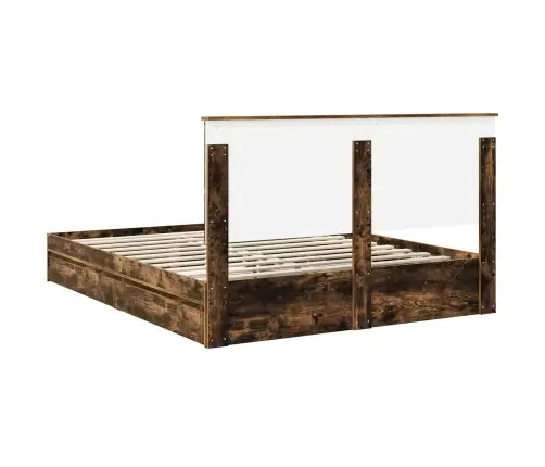 Saugos Lova Rūkyta Ąžuolas 160 X 200 Cm Apdirbta Mediena