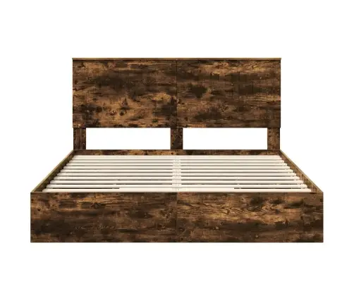 Saugos Lova Rūkyta Ąžuolas 160 X 200 Cm Apdirbta Mediena