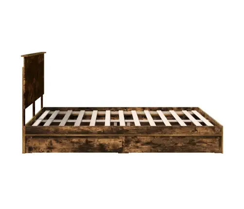 Saugos Lova Rūkyta Ąžuolas 160 X 200 Cm Apdirbta Mediena