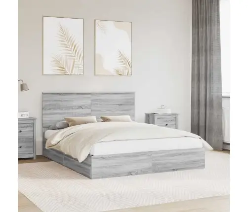 Laos Voodi Peaga Sahtliga Hall Sonoma 160 X 200 Cm Tehispuit