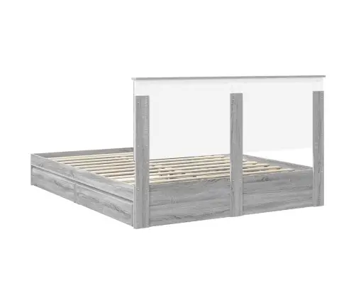 Laos Voodi Peaga Sahtliga Hall Sonoma 160 X 200 Cm Tehispuit