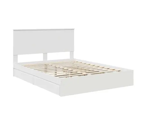 Glabāšanas Gulta Balts 150 X 200 Cm Inženierijas Koks Vidaxl