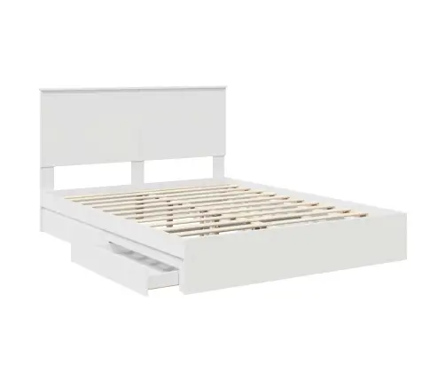 Glabāšanas Gulta Balts 150 X 200 Cm Inženierijas Koks Vidaxl