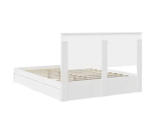 Glabāšanas Gulta Balts 150 X 200 Cm Inženierijas Koks Vidaxl