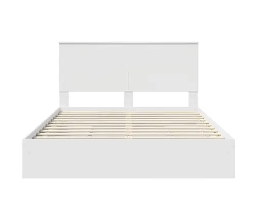 Glabāšanas Gulta Balts 150 X 200 Cm Inženierijas Koks Vidaxl