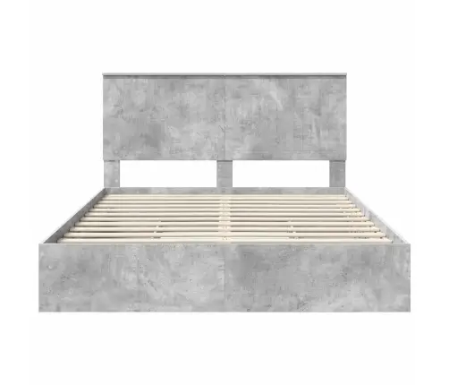 Laos Voodi Peaga Sahtliga Betoonhall 150 X 200 Cm Tehispuit