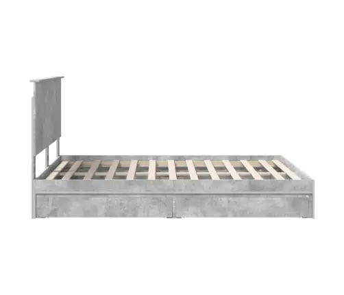 Laos Voodi Peaga Sahtliga Betoonhall 150 X 200 Cm Tehispuit