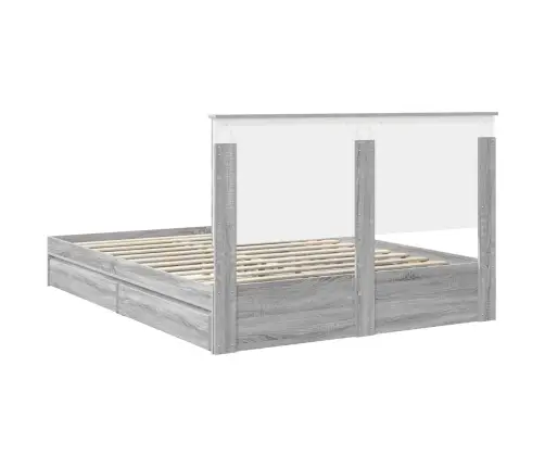 Glabāšanas Gulta Pelēks Sonoma 150 X 200 Cm Inženierijas Koks Vidaxl